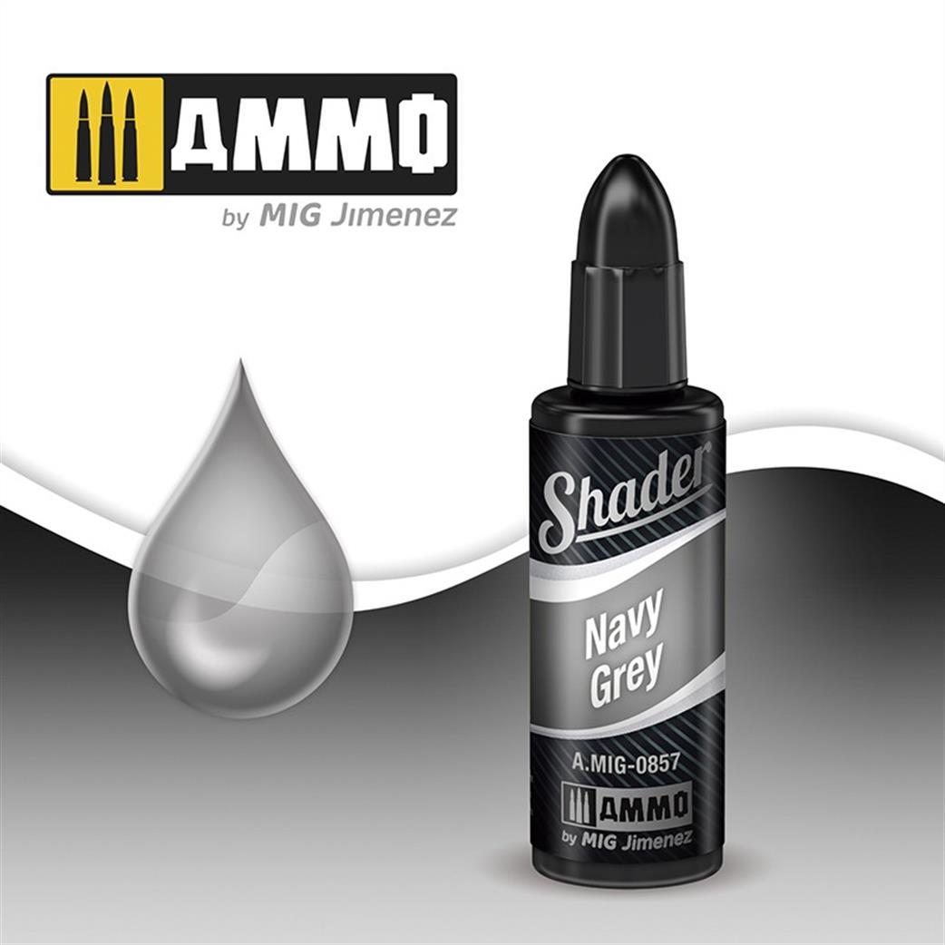 Ammo of Mig Jimenez  A.MIG-0857 Navy Grey Shader 10ml Pot