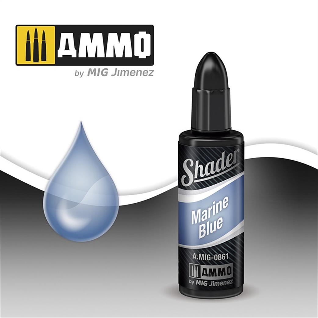 Ammo of Mig Jimenez  A.MIG-0861 Marine Blue Shader 10ml Pot