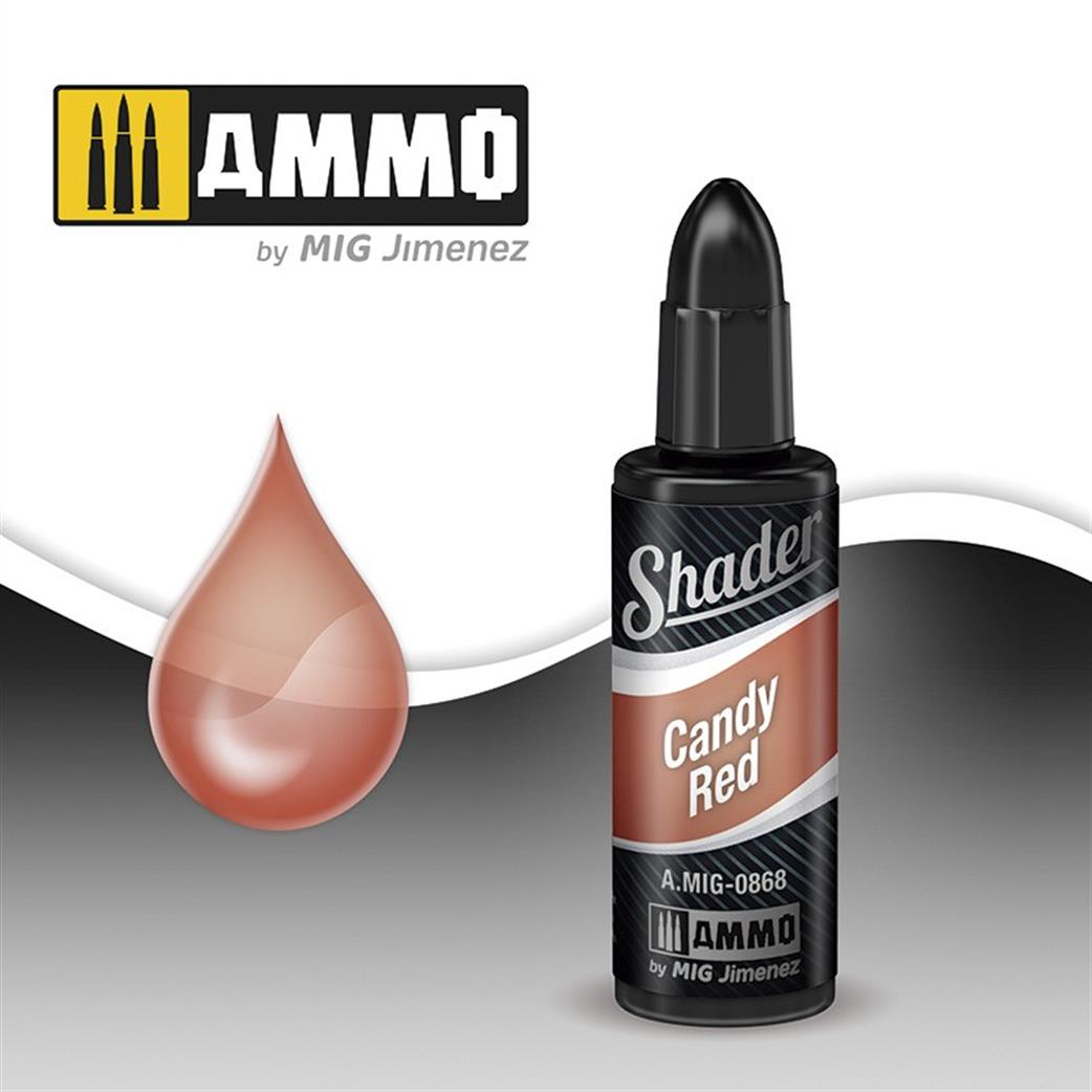 Ammo of Mig Jimenez  A.MIG-0868 Candy Red Shader 10ml Pot