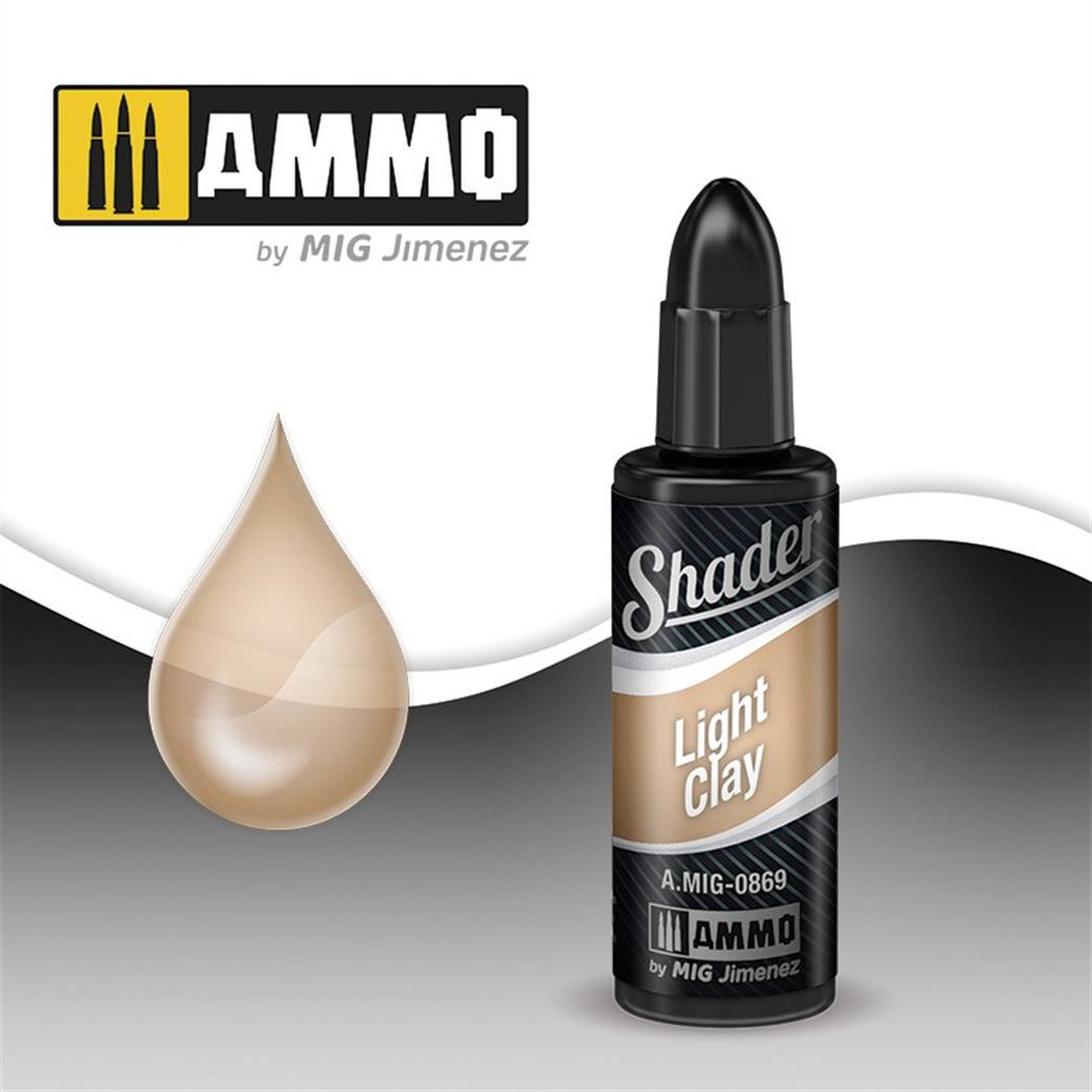 Ammo of Mig Jimenez  A.MIG-0869 Light Clay Shader 10ml Pot