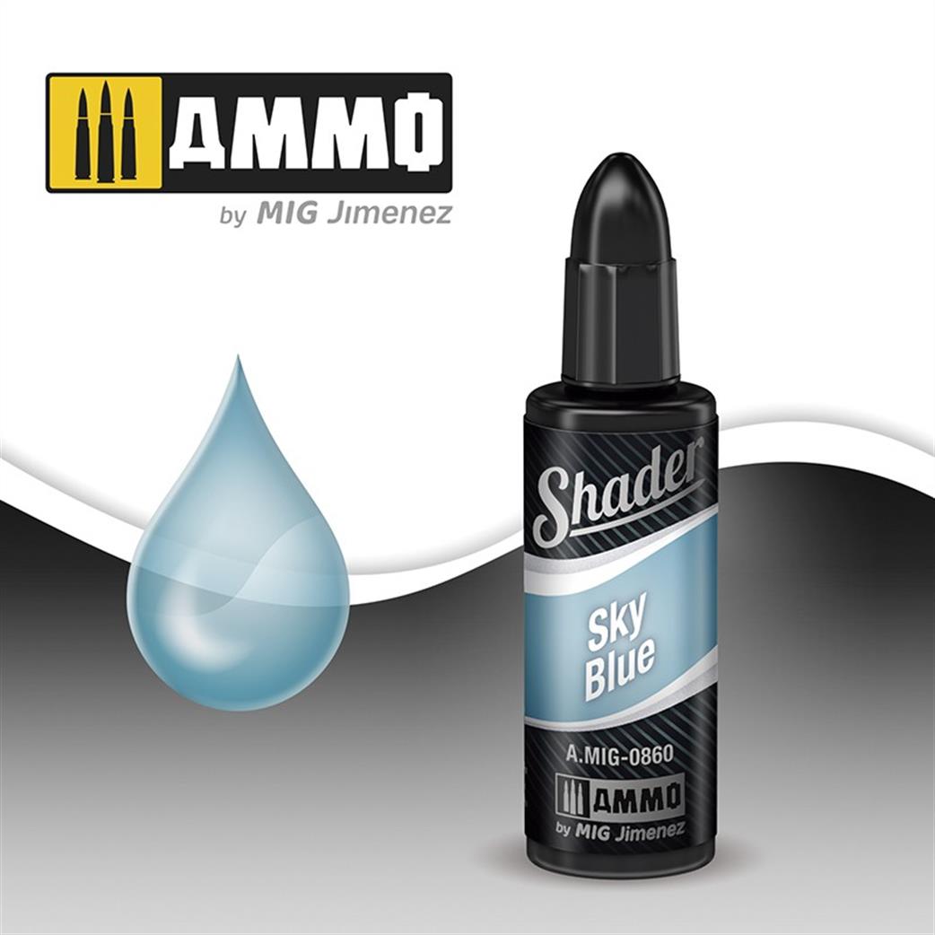 Ammo of Mig Jimenez  A.MIG-0860 Sky Blue Shader 10ml Pot