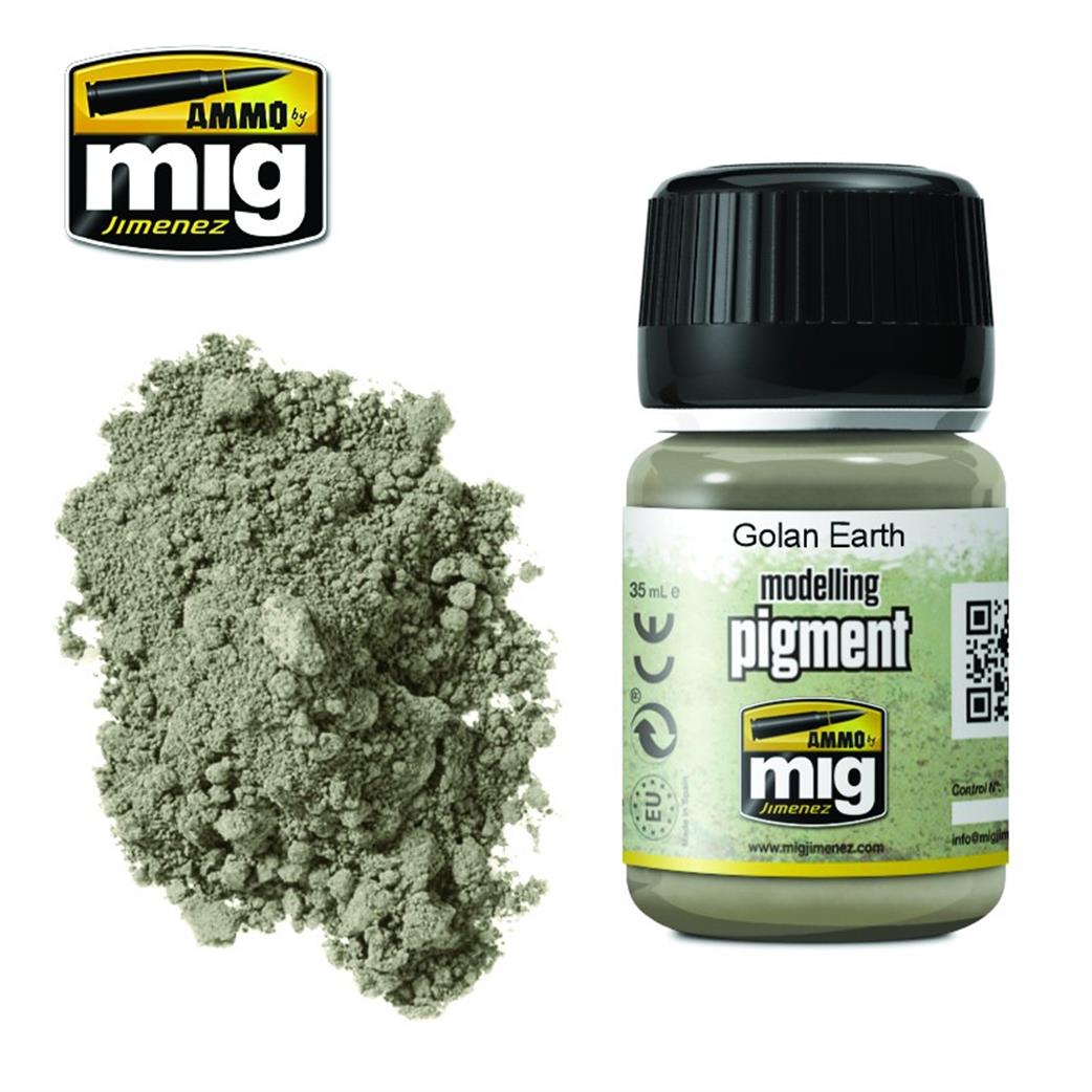 Ammo of Mig Jimenez  A.MIG-3026 Golan Earth Weathering Pigment 35ml Jar