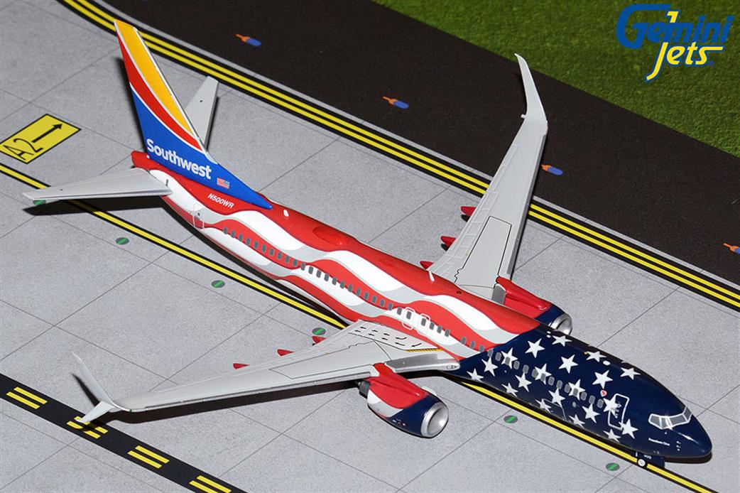 Gemini Jets 1/200 G2SWA1042 Southwest Boeing B737-800 N500WR Freedom One Model