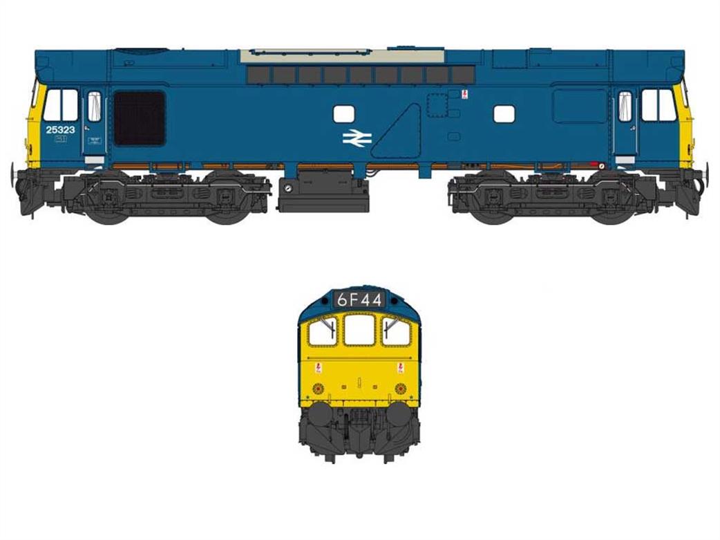 Heljan OO 2549 BR 25323 Class 25/3 Diesel Locomotive Rail Blue Livery Pre-1976