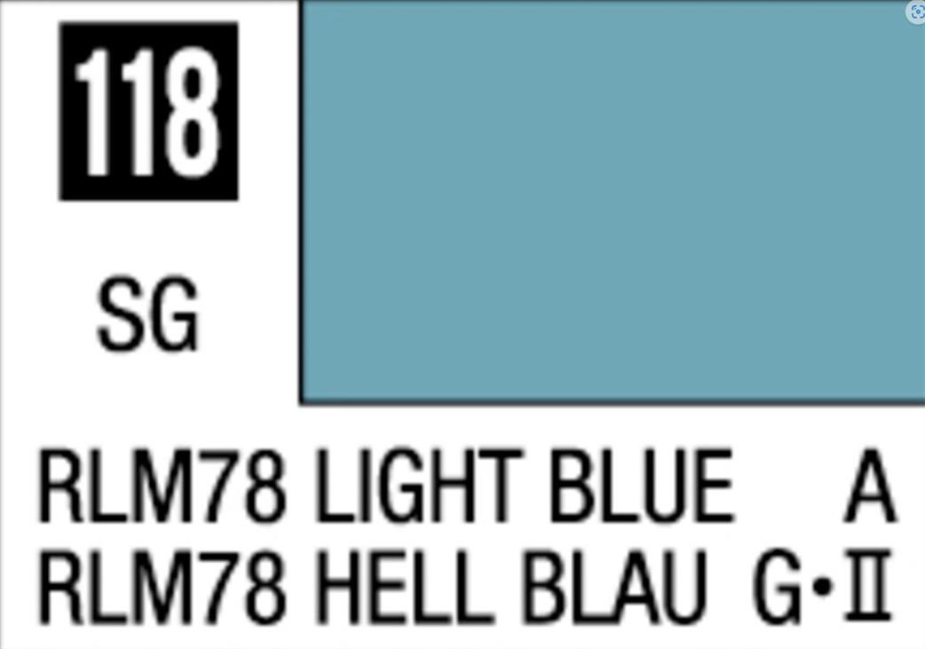 Gunze Sangyo  C118 Mr Color Lacquer RLM78 Light Blue 10ml Glass Bottle