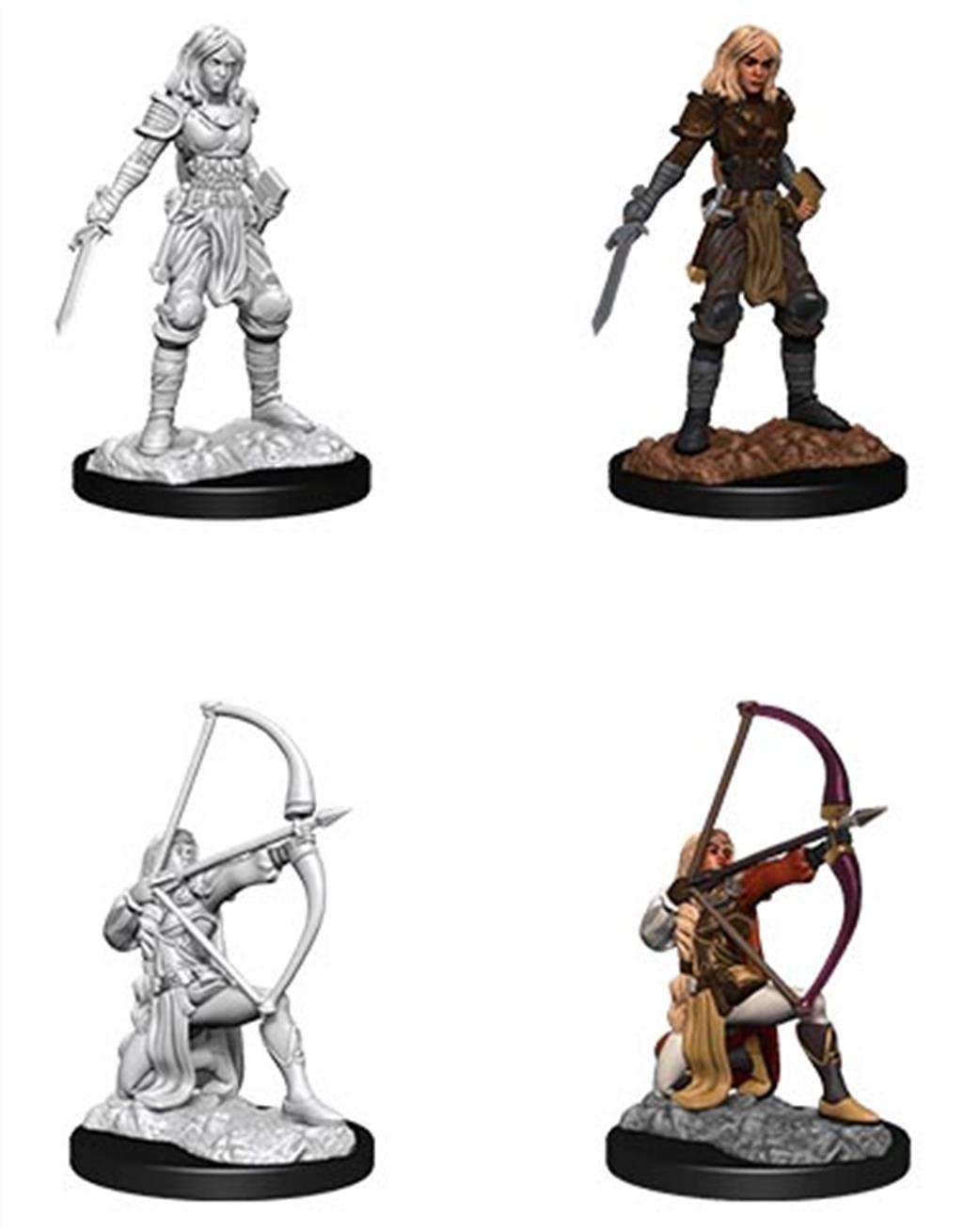 Wizkids  90326 Human Fighter Female: Pathfinder Deep Cuts Unpainted Miniatures