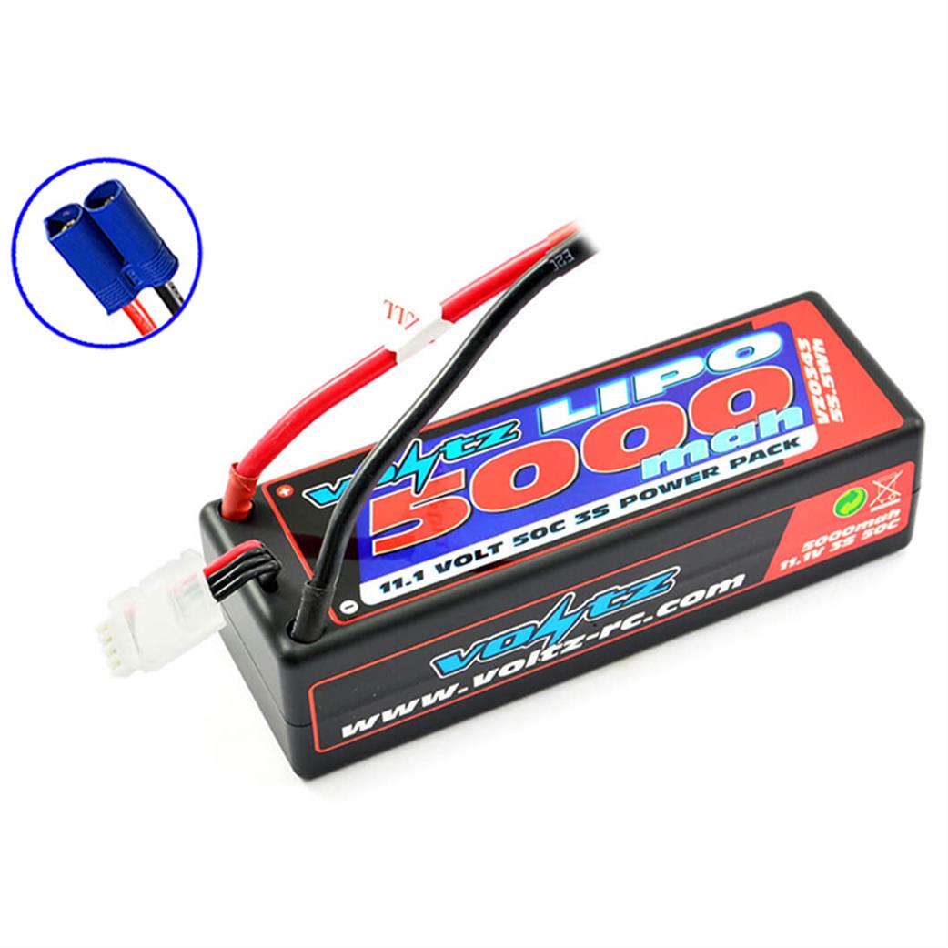 Voltz  VZ034350003SEC5 5000mah 3S 11.1V 50C Hard Case Lipo Battery Pack EC5