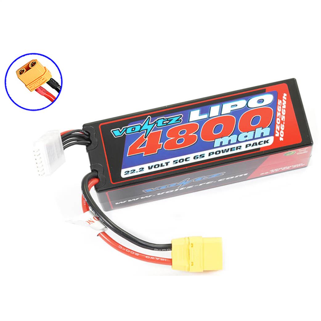 Voltz  VZ0365EC5 6 Cell 22.2v Hard Case Lipo 4800Mah 50C Rated EC5 Connector