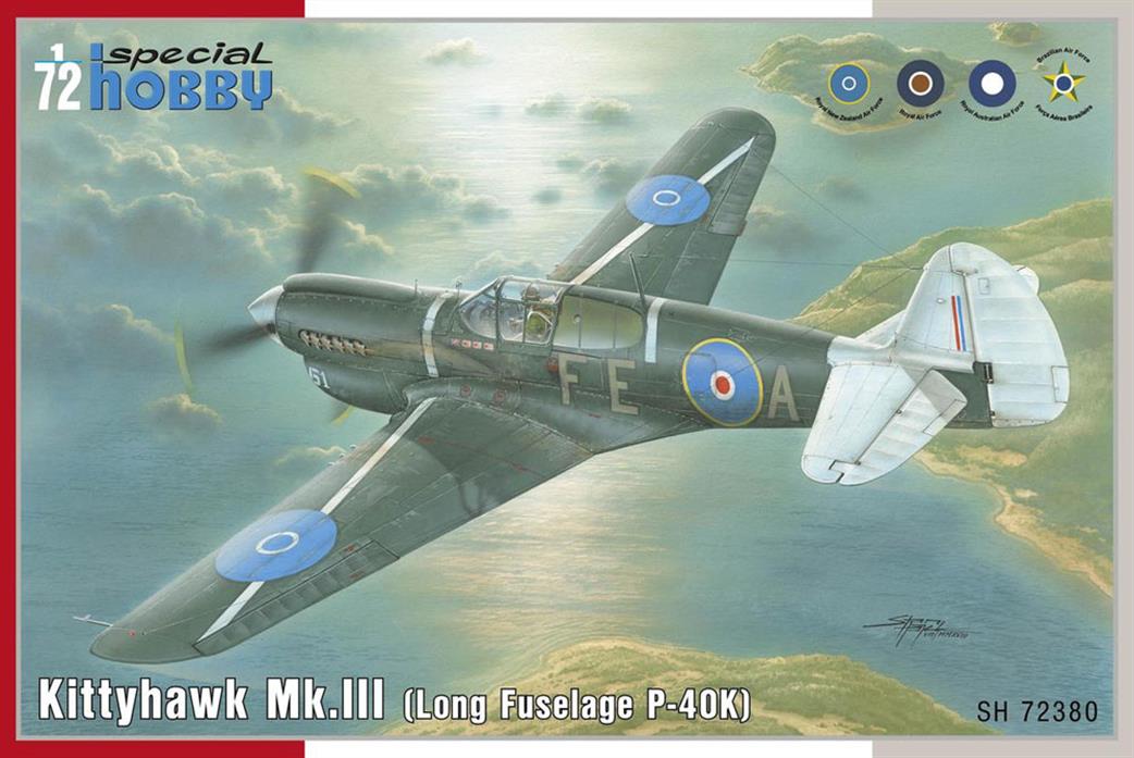 Special Hobby 1/72 72380 Curtis Kittyhawk Mklll P-40 Long Fuselage Fighter Aircraft Kit