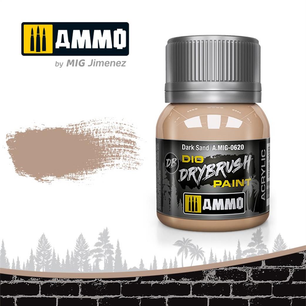 Ammo of Mig Jimenez  A.MIG-0620 Dark Sand Special Drybrush Paint 40ml Pot