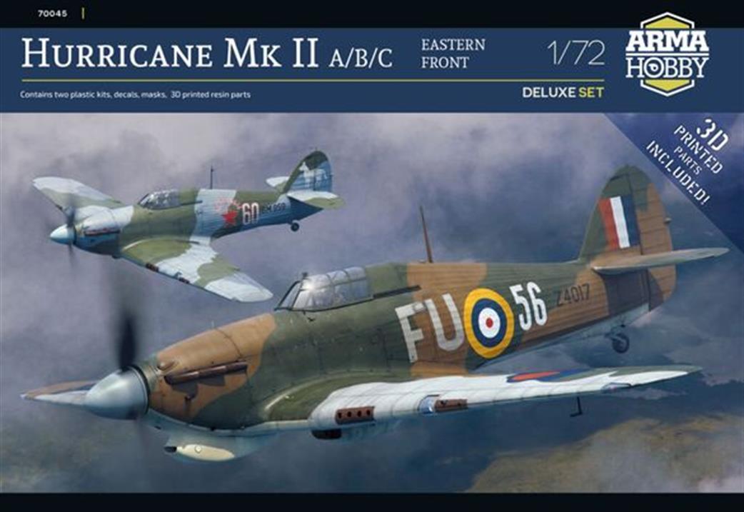 Arma Hobby 1/72nd 70045 Hurricane Mk II A/B/C Eastern Front Deluxe Set 2 Kits in 11