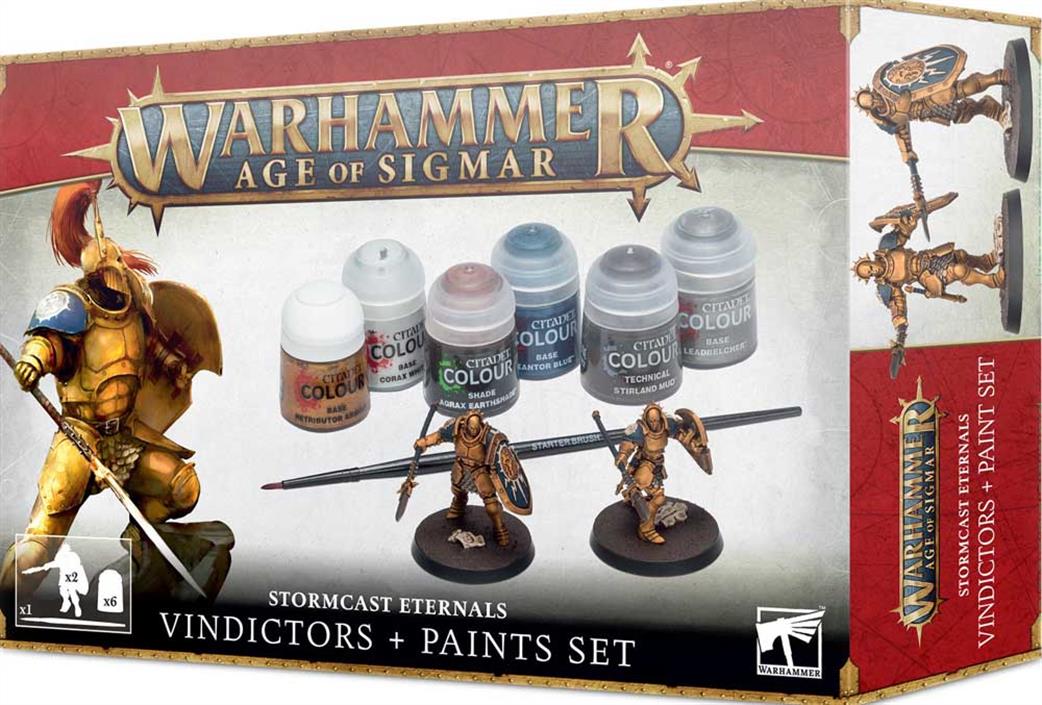 Games Workshop  60-10O Age of Sigmar Stormcast Eternals Vindictors + Paint Set