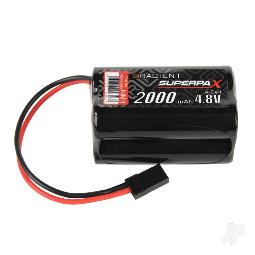 Radient  RDNA0659 4.8v 2000mAh Ni-Mh RX Battery Pack Square