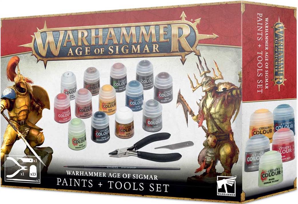 Games Workshop 80-17O Age of Sigmar Paints & Tools Set