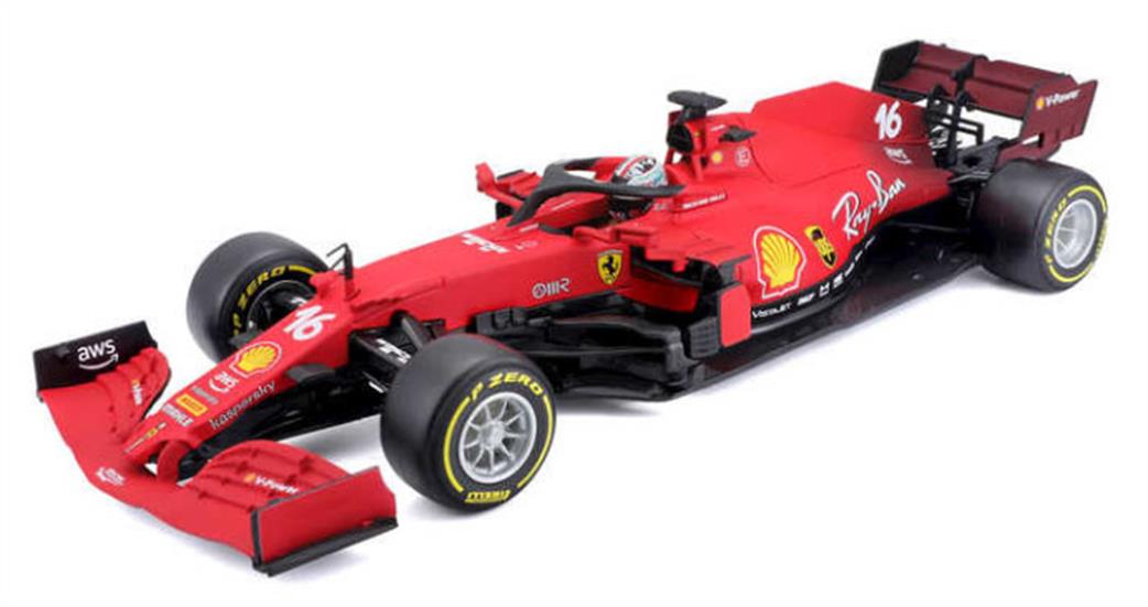 Burago 1/18 B18-16809L F1 2021 Ferrari Sf21 Leclerc Model