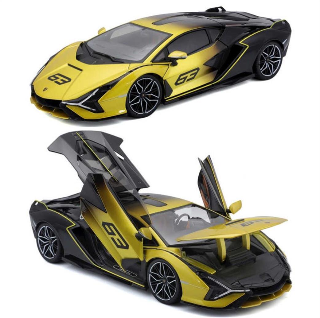 Burago 1/18 B18-11100 Lamborghini Sian Fkp 37 Diecast Model