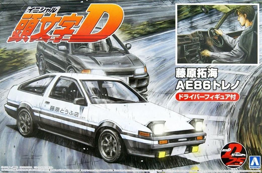 Aoshima 1/24 05954 Initial-D AE86 Trueno Car Kit with figure