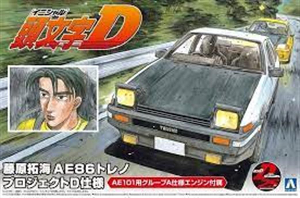 Aoshima 1/24 05957 Initial-D Takumi AE86 Trueno Car Kit with figure