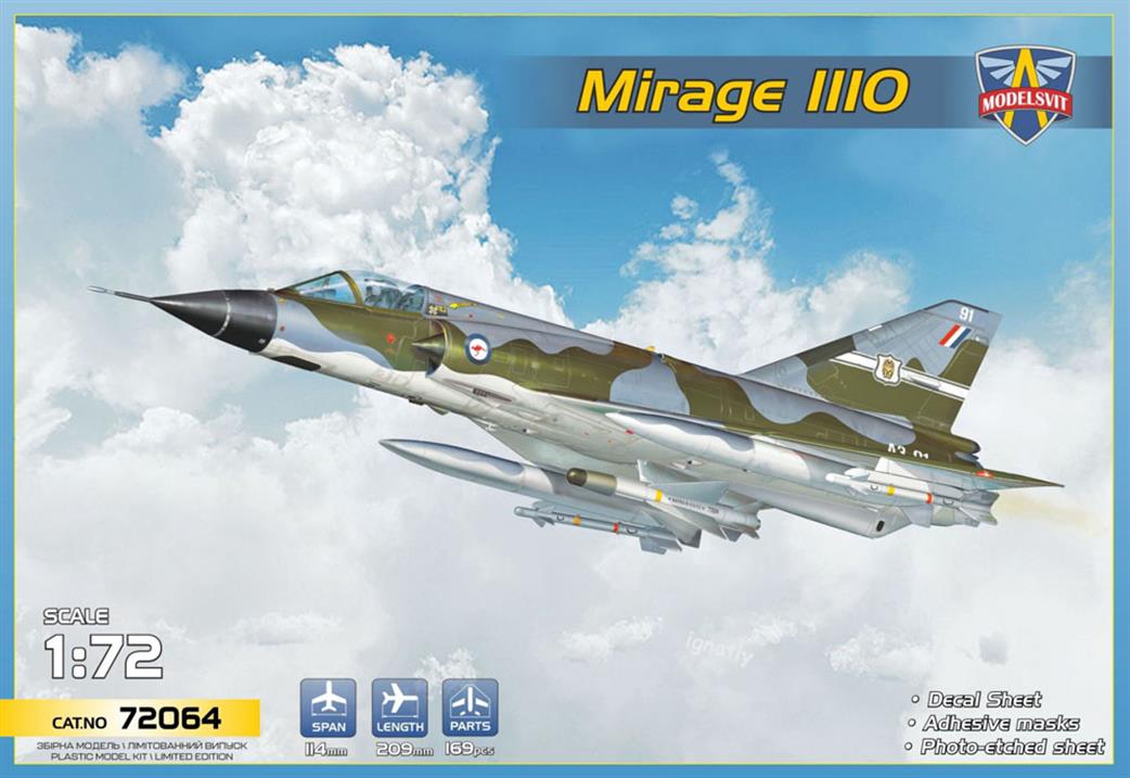 Modelsvit 1/72 72057 Mirage G8.02 French Fighter Bomber Plastic Kit