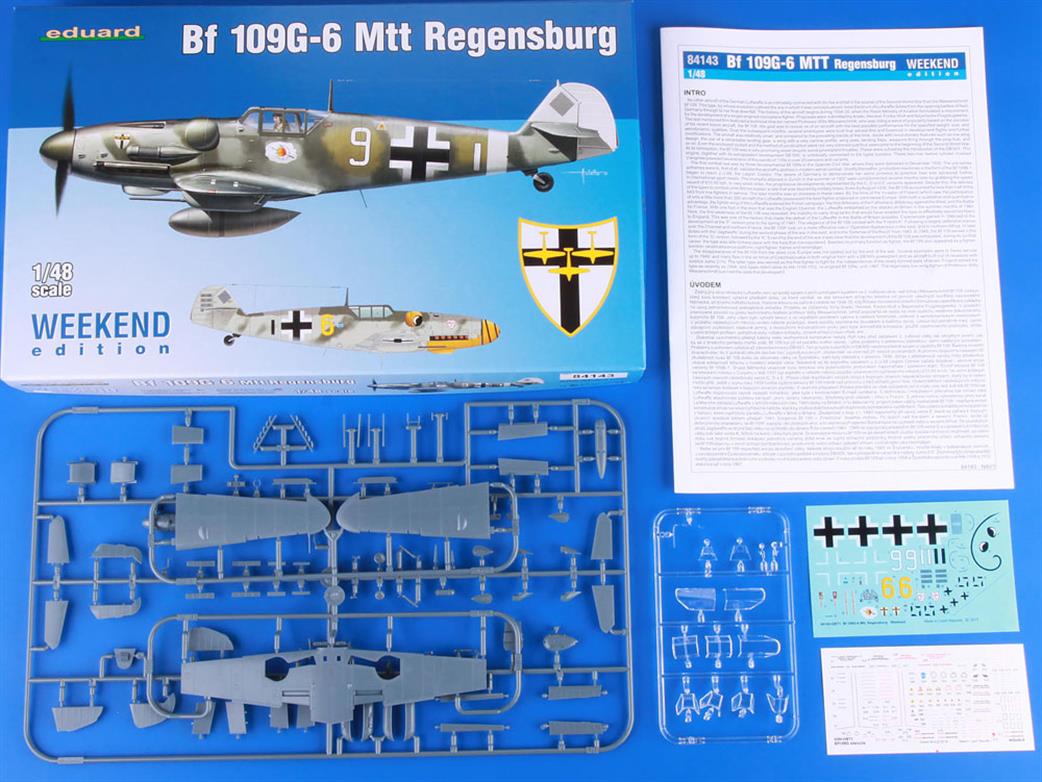 Eduard 1/48 84143 Bf-109G-6 German Regenburg WW2 Fighter Plastic Kit Weekend Version