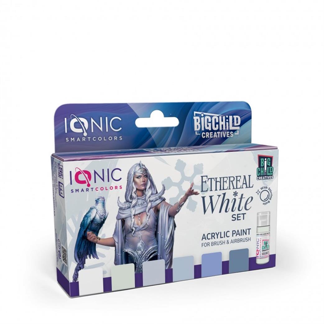 Ammo of Mig Jimenez  ionic-0503 Ionic Ethereal White 6 Colour Paint Set