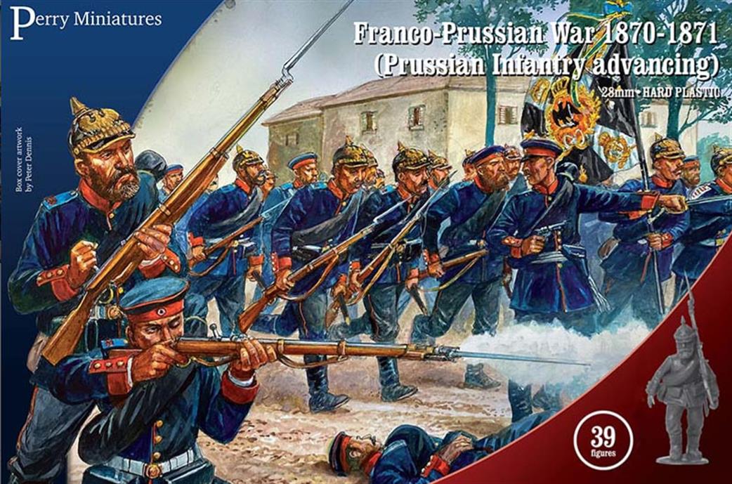 Perry Miniatures 28mm PRU1 Prussian Infantry Advancing 1870-71 39 Unpainted Figures