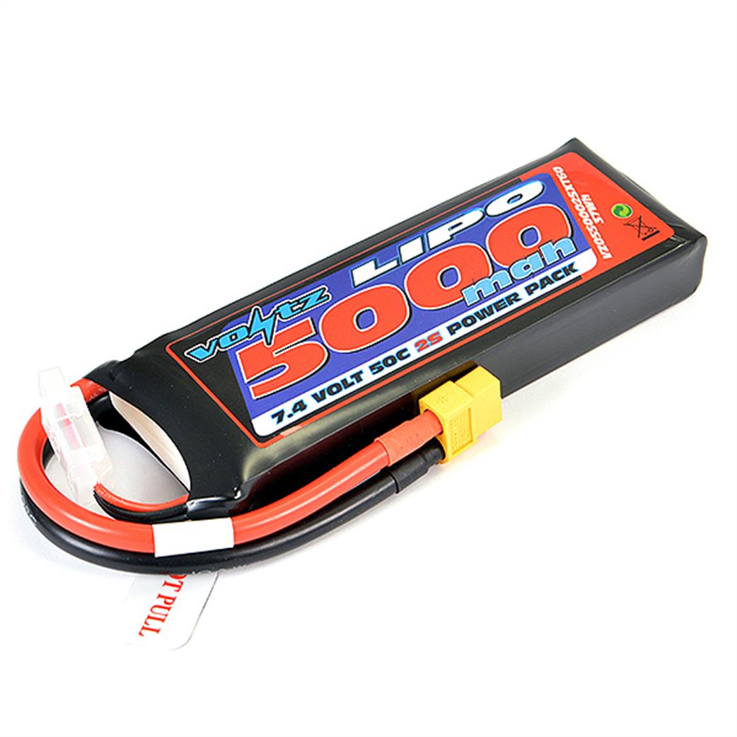 Voltz  VZ0550002SXT60 5000Mah Lipo  7.4v 50C Battery XT60 Connector