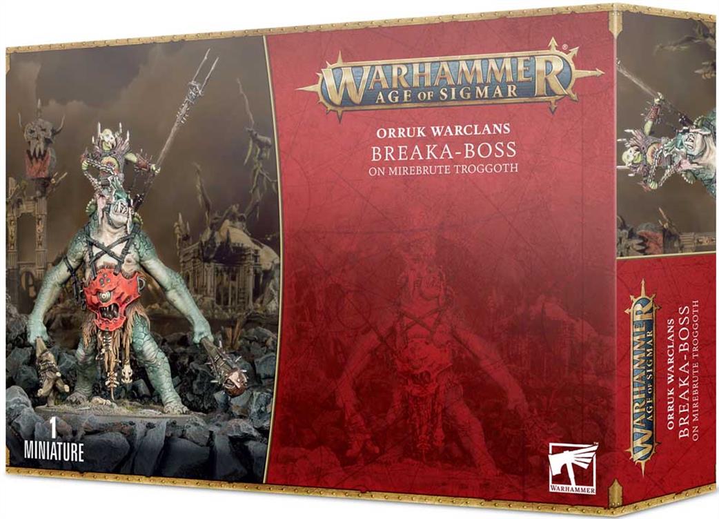 Games Workshop 28mm 89-68 Orruk Warclans Breaka-Boss on Mirebrute Troggoth