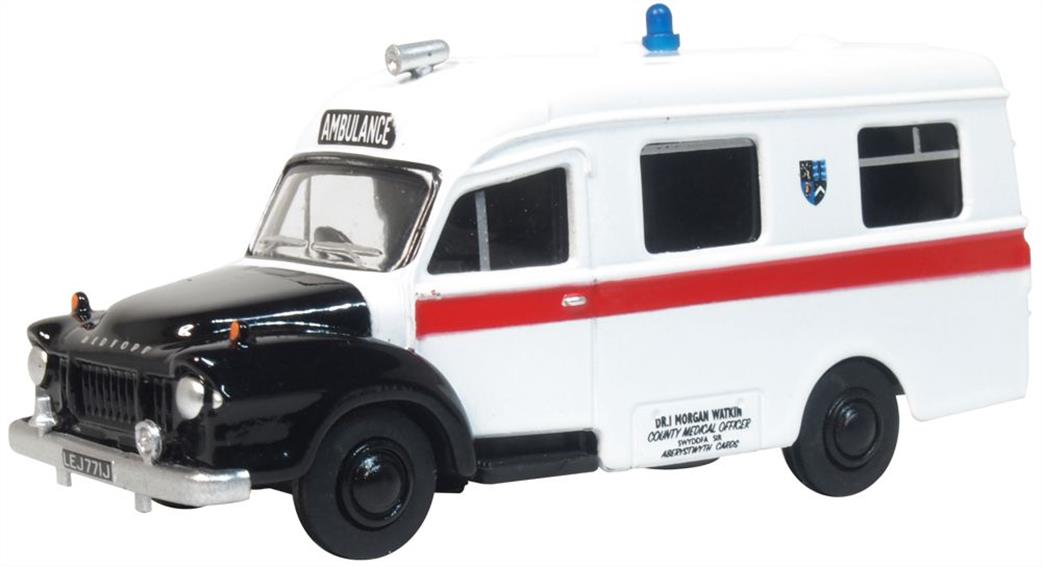 Oxford Diecast 1/76 76BED008 Bedford J1 Ambulance Aberystwyth