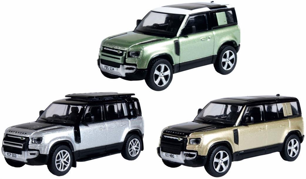 Oxford Diecast 1/76 76SET78 New Defender 90/110/110X 3 Piece set