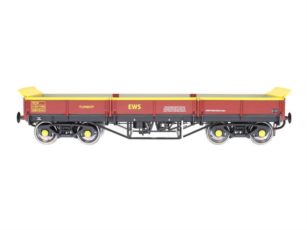 Dapol O Gauge 7F-043-012 EWS Turbot Bogie Ballast Wagon EWS Maroon DB978101