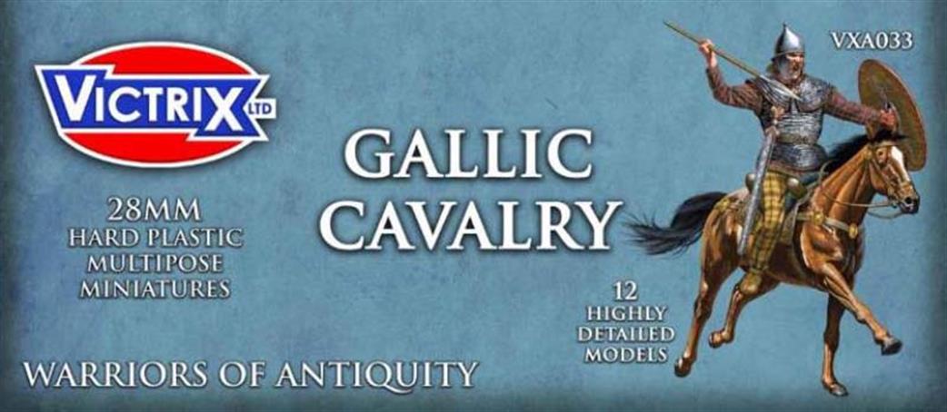 Victrix 28mm VXA033 Gallic Cavalry 12 Unpainted Hard Plastic Models To Assemble And Paint