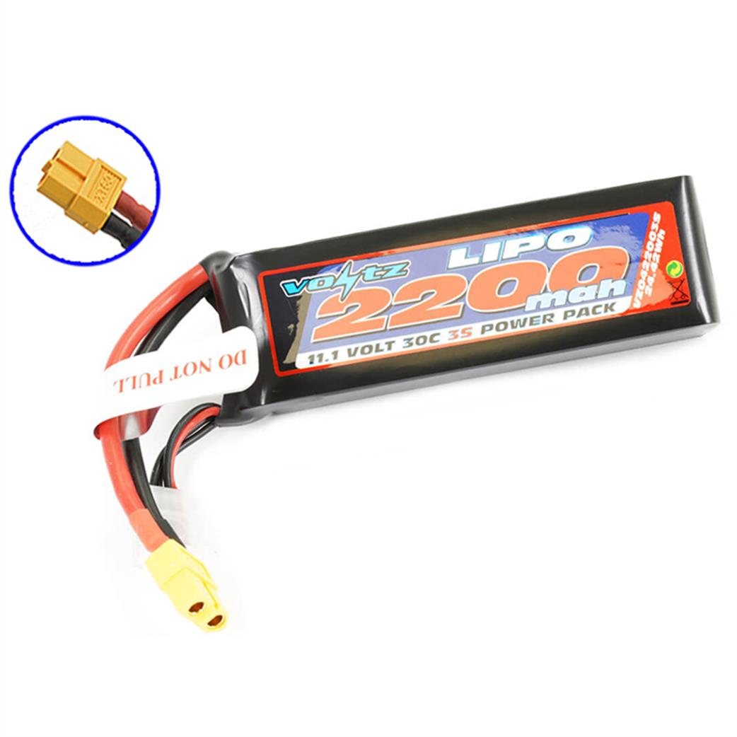 Voltz  VZ0422003SXT60 11.1V 2200Mah Lipo 30c XT60 Connector