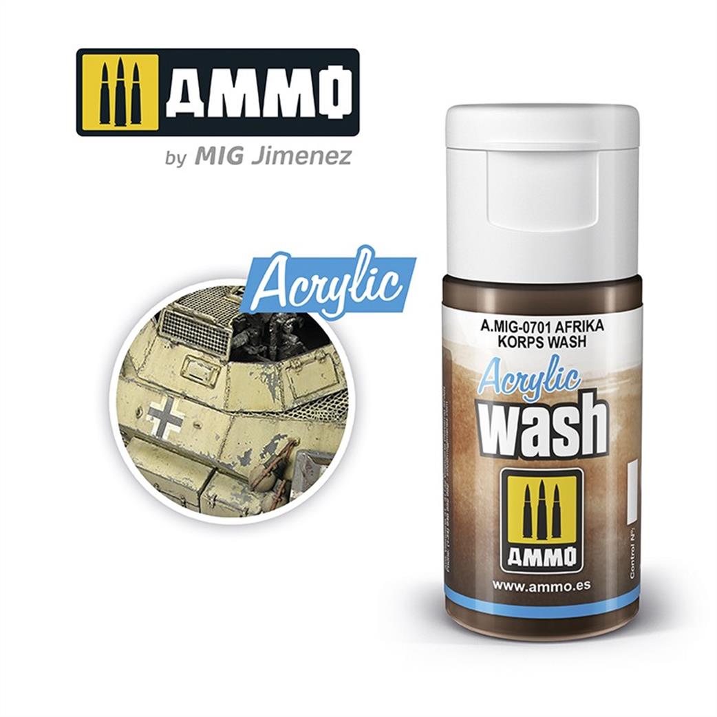 Ammo of Mig Jimenez  A.MIG-701 Afrika Corp Desert Dust Acrylic Weathering Wash