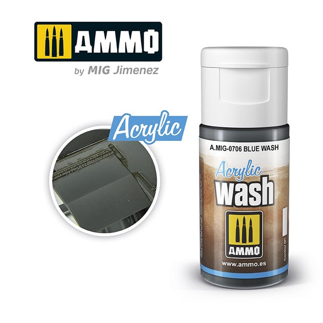 Ammo of Mig Jimenez  A.MIG-706 Blue Acrylic Weathering Wash