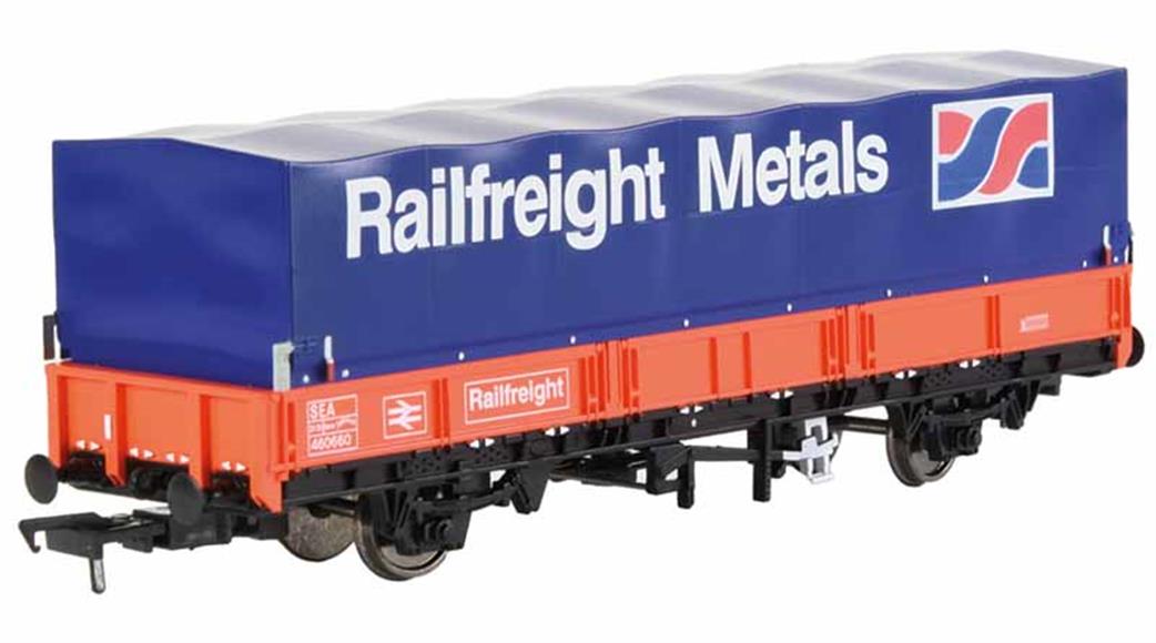 EFE Rail OO E87042 BR Railfreight Metals SEA Steel Carrier Wagon with Hood Flame Red Livery