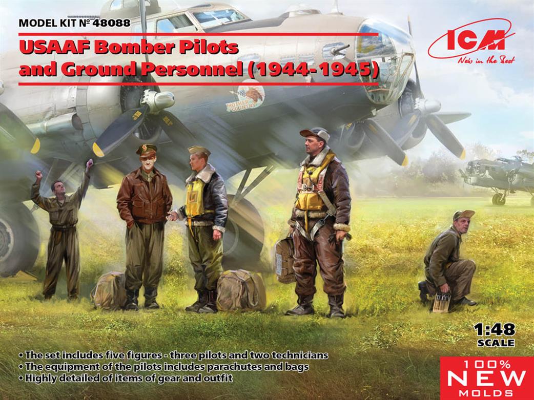 ICM 1/48 48088 USAAF Bomber Pilots and Ground Crew Figure Set