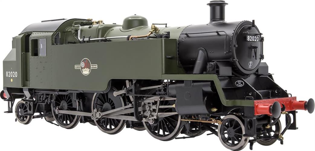 Dapol Lionheart Trains O Gauge LHT-S-8207 BR 82020 Standard Class 3MT 2-6-2T Plain Green Late Crest