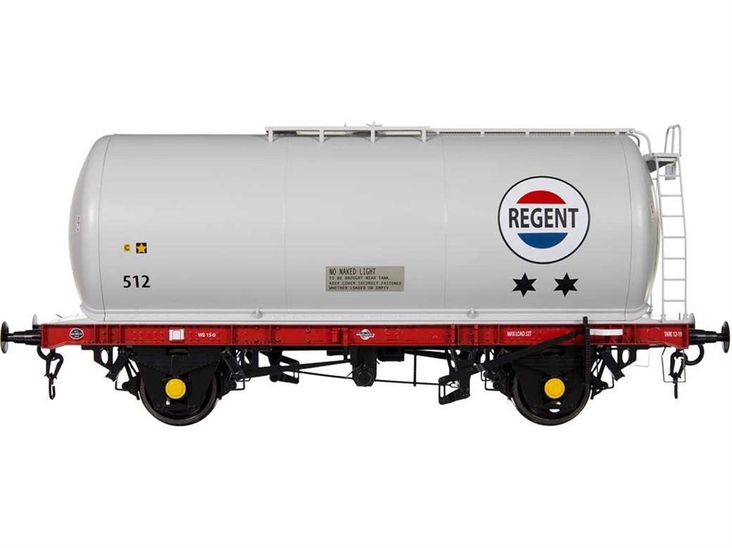 Dapol O Gauge 7F-064-003 Regent 512 45-tonne TTA Air Braked Oil Tank Wagon Grey/Red