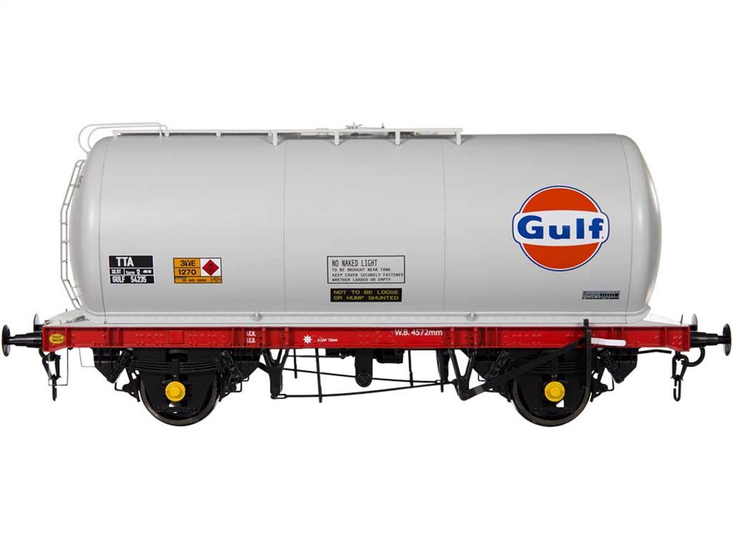 Dapol O Gauge 7F-064-011 Gulf Oil GULF54235 45-tonne TTA Air Braked Oil Tank Wagon Red/Grey