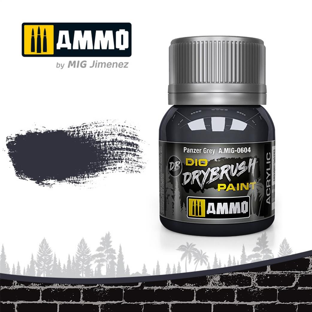 Ammo of Mig Jimenez  A.MIG-0604 Panzer Grey Special Drybrush Paint 40ml Pot