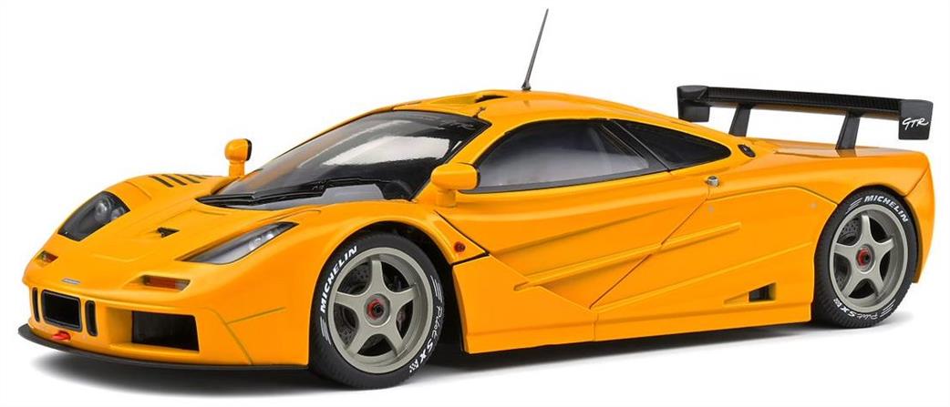 Solido 1/18 S1804104 McLaren F1 GTR Short Tail Orange Papaya 1996 Diecast Model