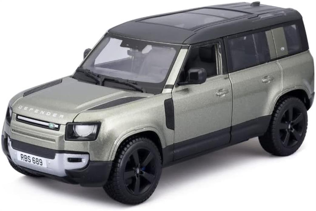 Burago 1/24 B18-21101 Land Rover Defender 110 2022 Green/Black Diecast Model