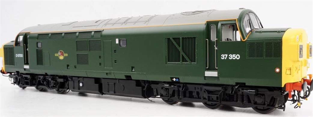 Heljan O Gauge 3724 BR Class 37/0 Split Headcode BR Green 37350/D6700 Full Yellow Ends