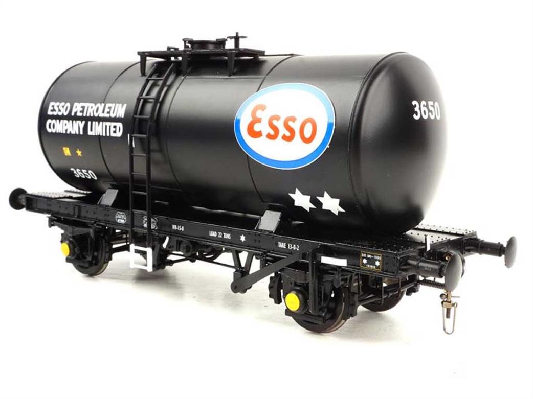 Heljan O Gauge 1013 35-tonne 4-Wheel Class B Oil Tank Wagon Esso Black Early Livery