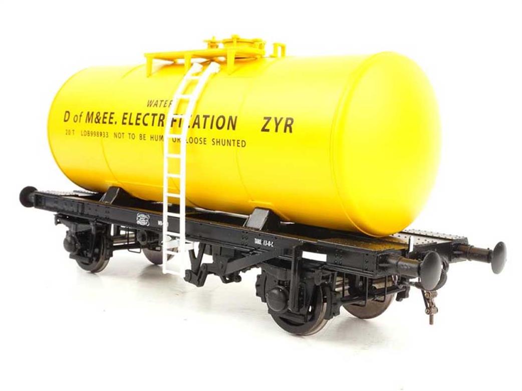 Heljan O Gauge 1017 35-tonne 4-Wheel Class B Oil Tank Wagon BR Water Departmental Yellow