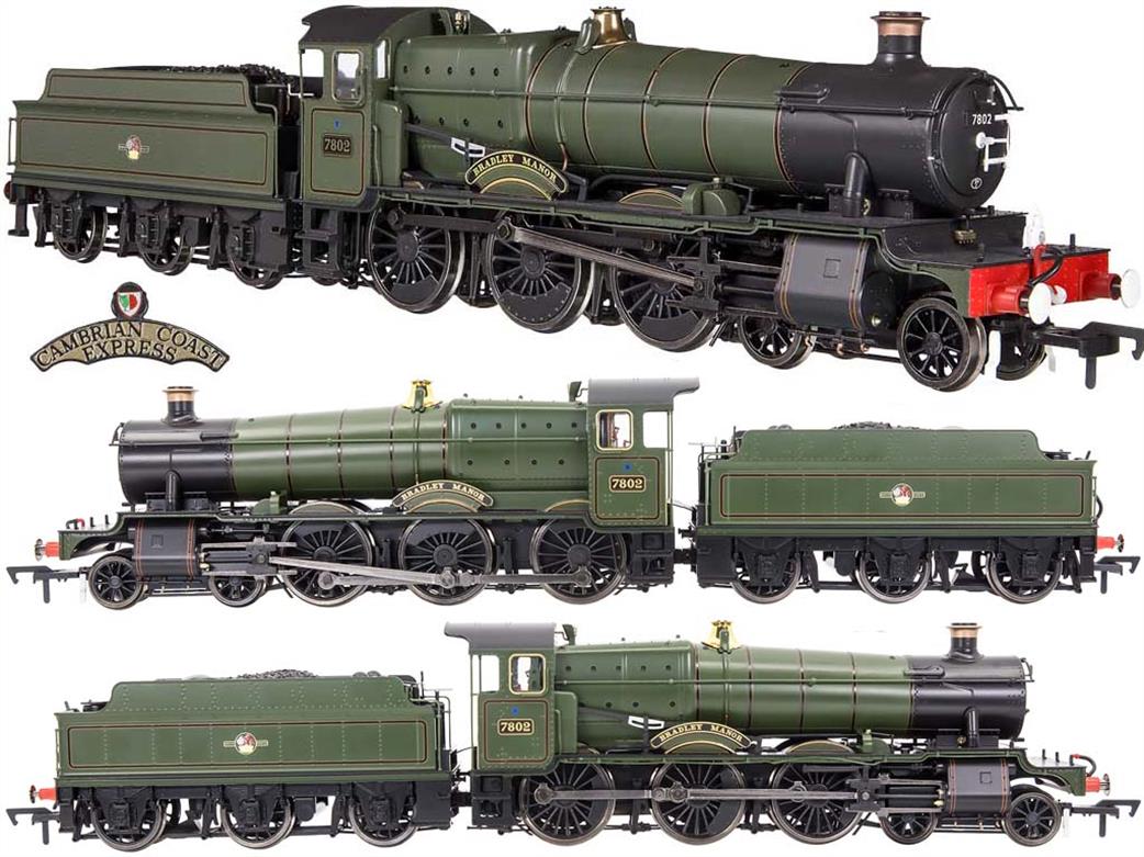 Dapol OO 4S-001-014 BR 7802 Bradley Manor ex-GWR Collett Manor Class 4-6-0 BR Lined Green Late Crest