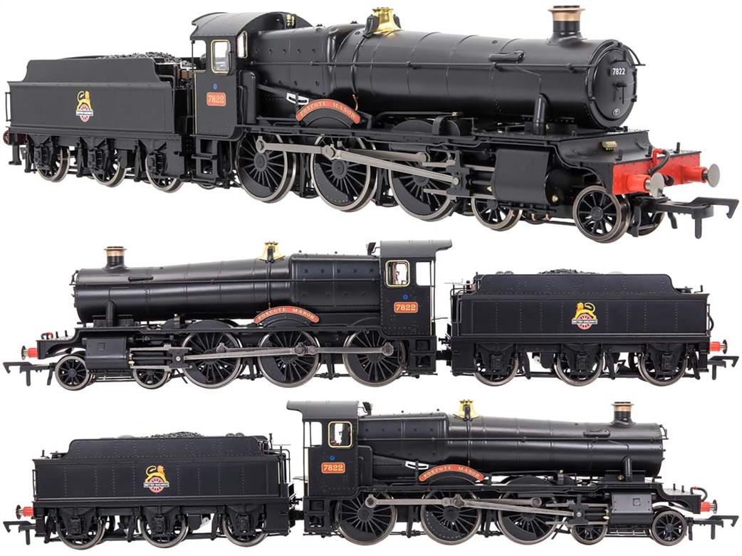 Dapol OO 4S-001-012 BR 7822 Foxcote Manor ex-GWR Collett Manor Class 4-6-0 Plain Black Early Emblem