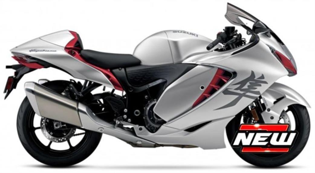 Maisto 1/12 31101-21848 Suzuki Hayabusa 2021 Silver/Red Model