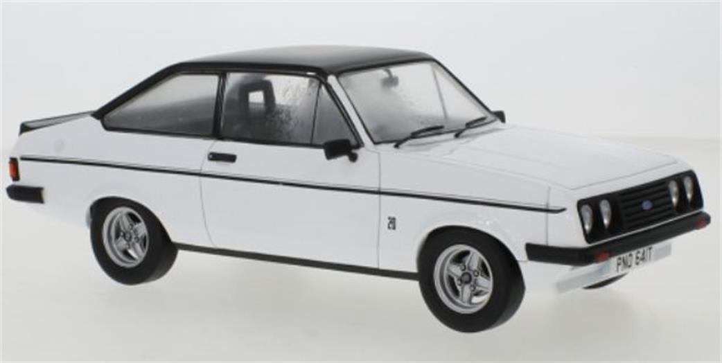 Model Car Group 1/18 18248 Ford Escort Mk II RS2000 White/Black Matt 1976 Model